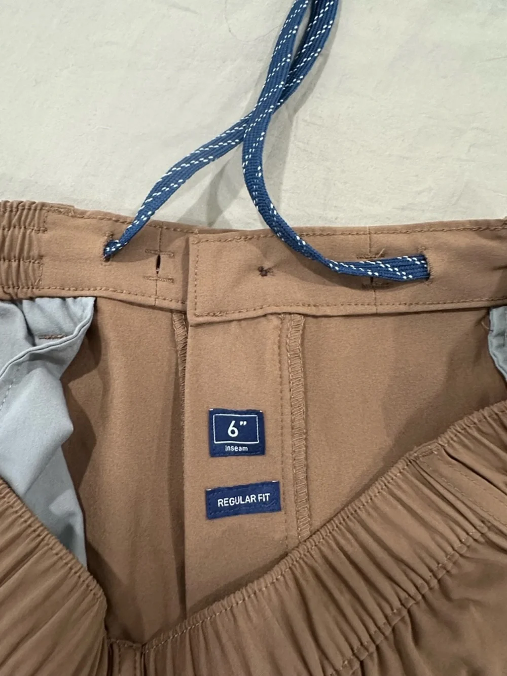 chubbies Everywhere Brown Hybrid Shorts with Navy Drawstring - Picture 4 of 9